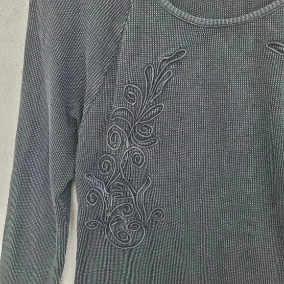 Soft Surroundings Womens M Long Sleeve Embroidered Sweater Top M Cotton 24CT - Picture 7 of 9